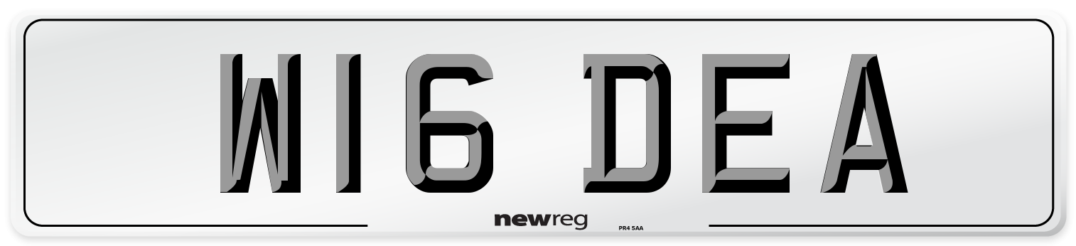 W16 DEA Number Plate from New Reg